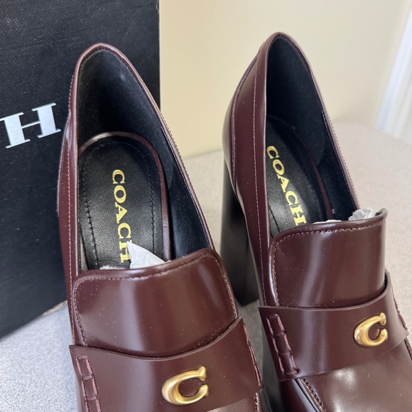 Coach Ilyse Leather Platform Loafer Heel - Picture 5 of 6